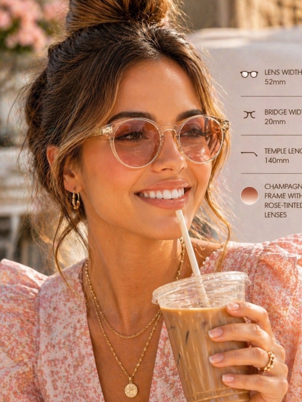 Chloe | CE753S Champagne Round Sunglasses